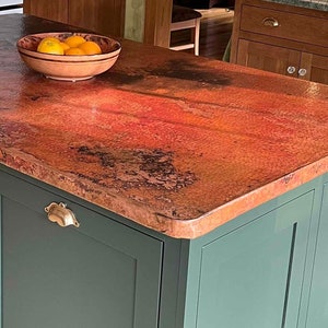 Hammered Copper Table Top - Rectangular -