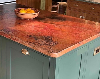 Hammered Copper Table Top - Rectangular -