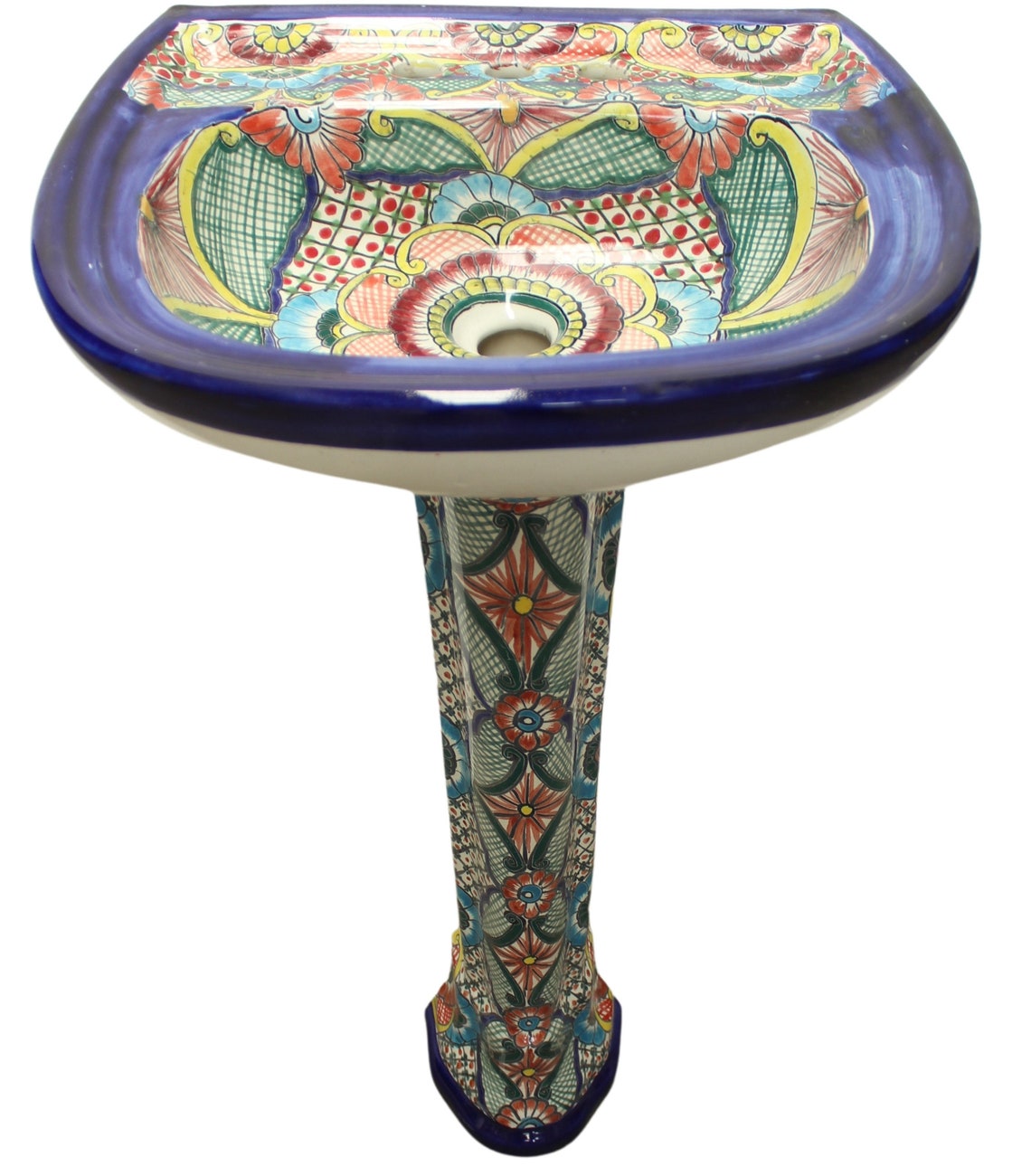 Mexican Talavera Pedestal Sink Handcrafted Ceramic Cienegas Etsy