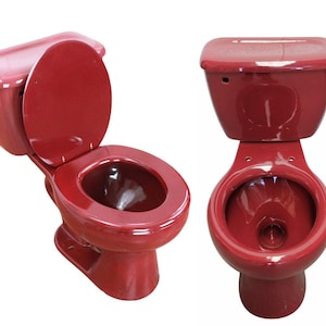 Mexican Talavera Ceramic Toilet Hand Painted  - Rojo Granada -