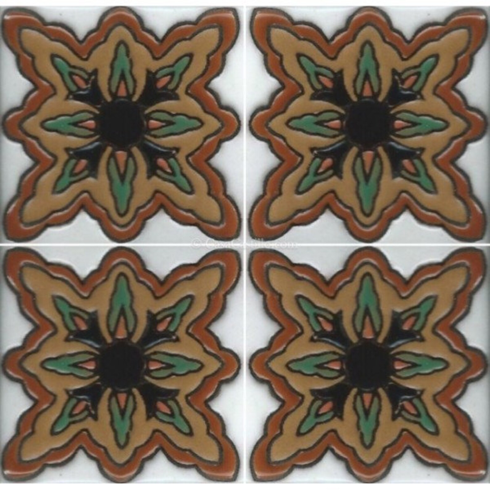 Ceramic High Relief Malibu Tiles Handcrafted Loma Gloss Etsy
