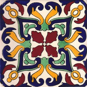 メキシコのタラベラ セラミック タイル バロッコ ハンドクラフト - ブレシア - (サイズを選択してください)