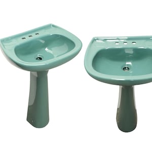 Mexican Talavera Pedestal Sink Handcrafted Ceramic - Verde Mar -