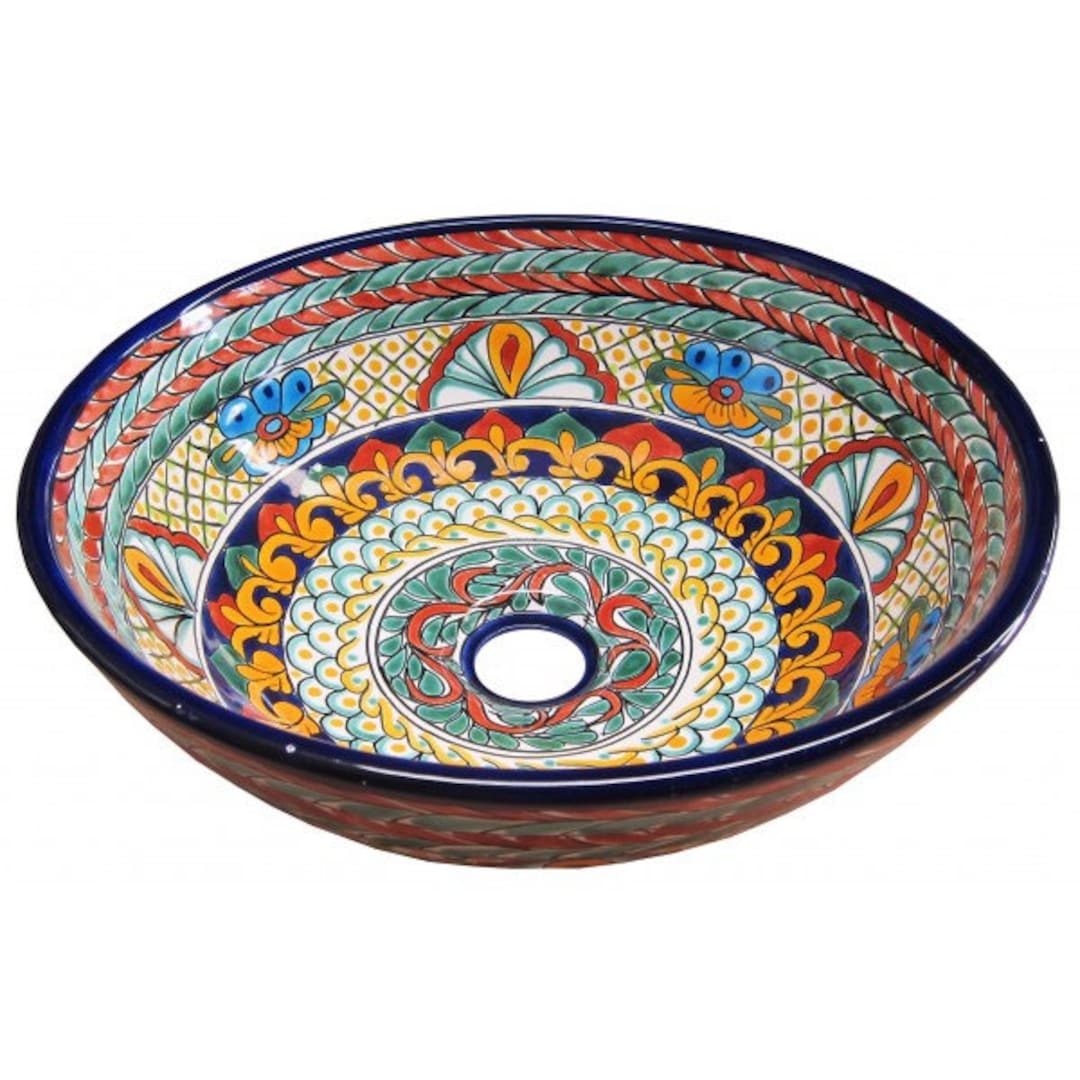Mexican Talavera Vessel Sink Round Handcrafted LM10 Etsy