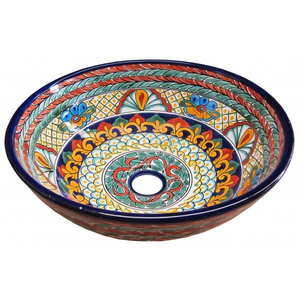 Mexican Talavera  Vessel Sink Round Handcrafted - LM10 -