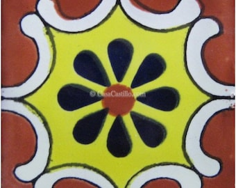 メキシコの伝統的な手作りタラベラセラミックタイル - カルメン