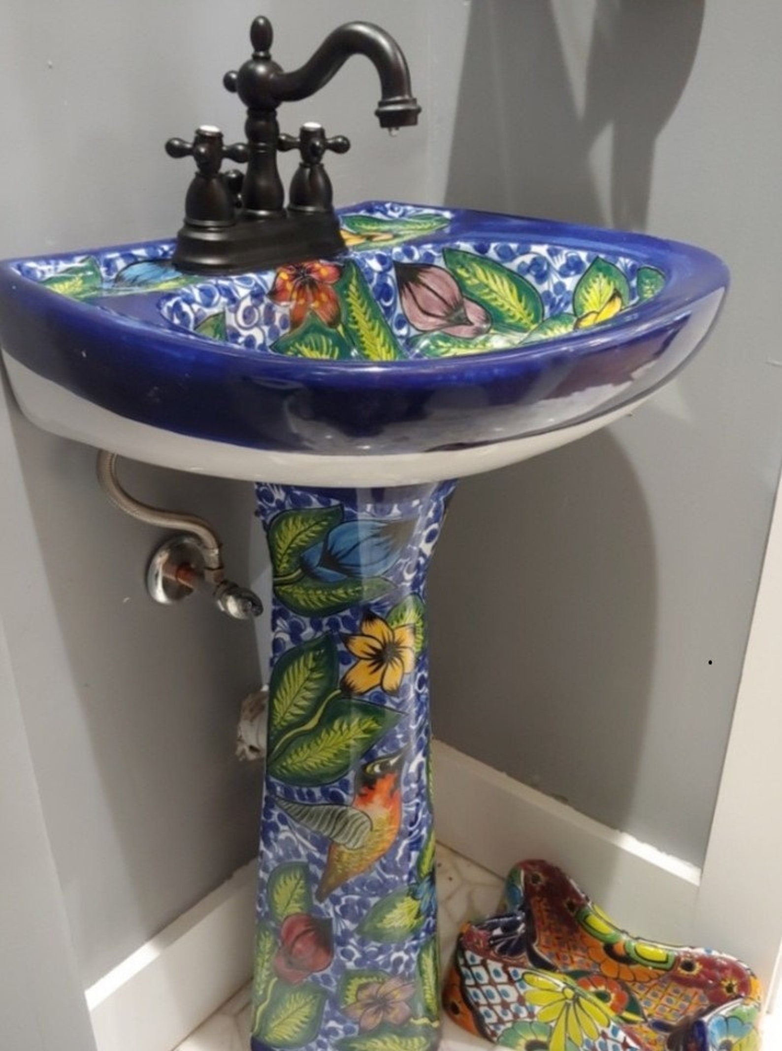 Mexican Talavera Pedestal Sink Handcrafted Ceramic Etsy