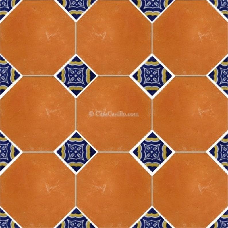 Mexican Saltillo Tiles Handcrafted Octagonal 2 Unsealed Etsy