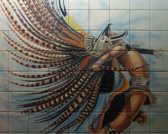 Mexican Talavera Mural HQ - Danza Del Apache1 -