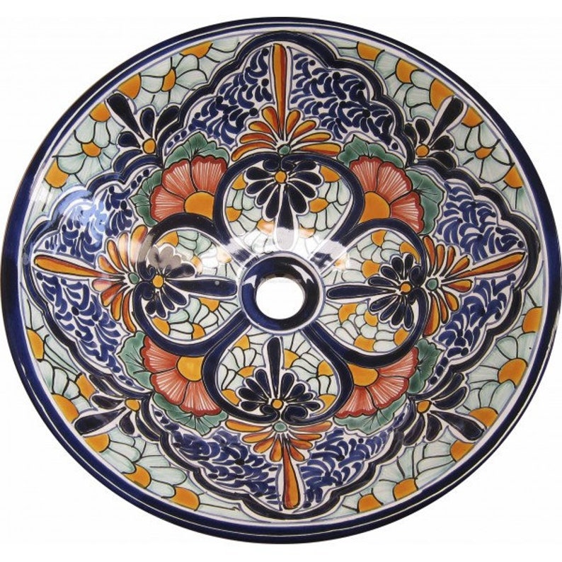 Mexican Talavera Vessel Sink Round VS13 Etsy