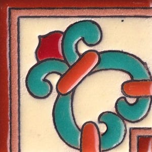 Ceramic High Relief Border  Tiles Handcrafted  - Molledo Orange Corner -