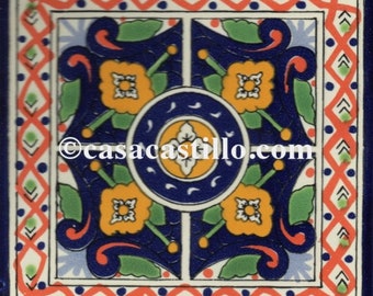 you select the size El Chico Mexican Talavera Ceramic Tiles Barroco Handcrafted