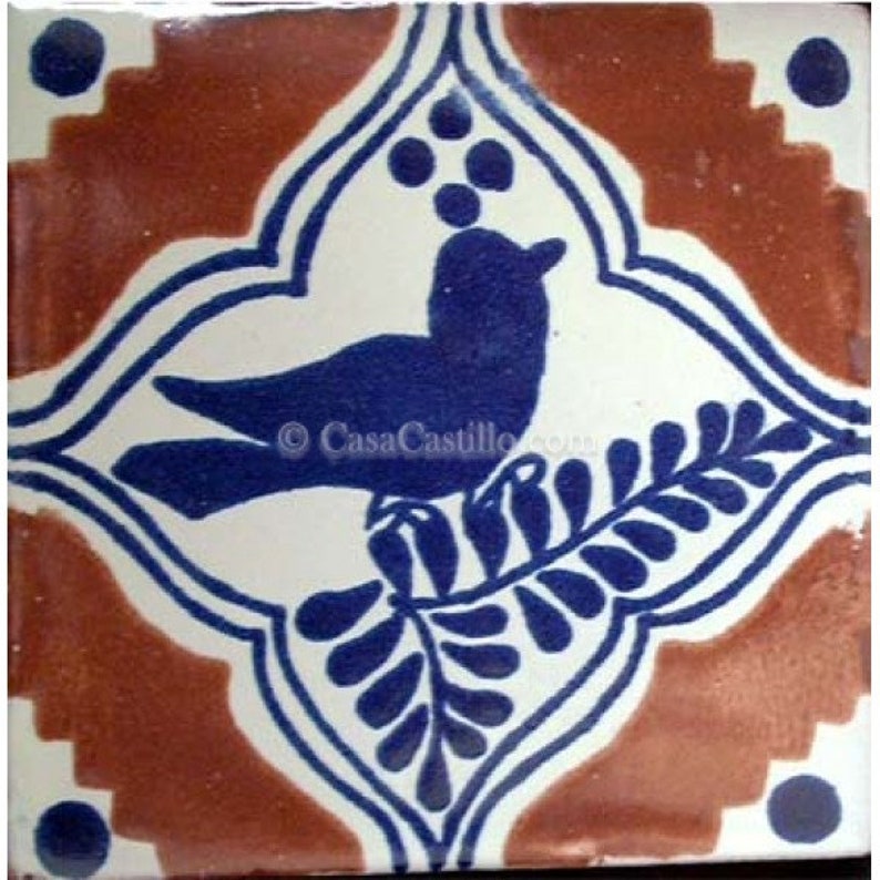 you select the size Mexican Talavera Ceramic Tiles Talavera Handcrafted Dove2
