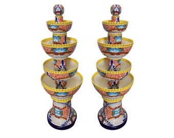 Fuente de Talavera Mexicana Artesanal - Floral Amarillo - INCLUYE BOMBA DE AGUA