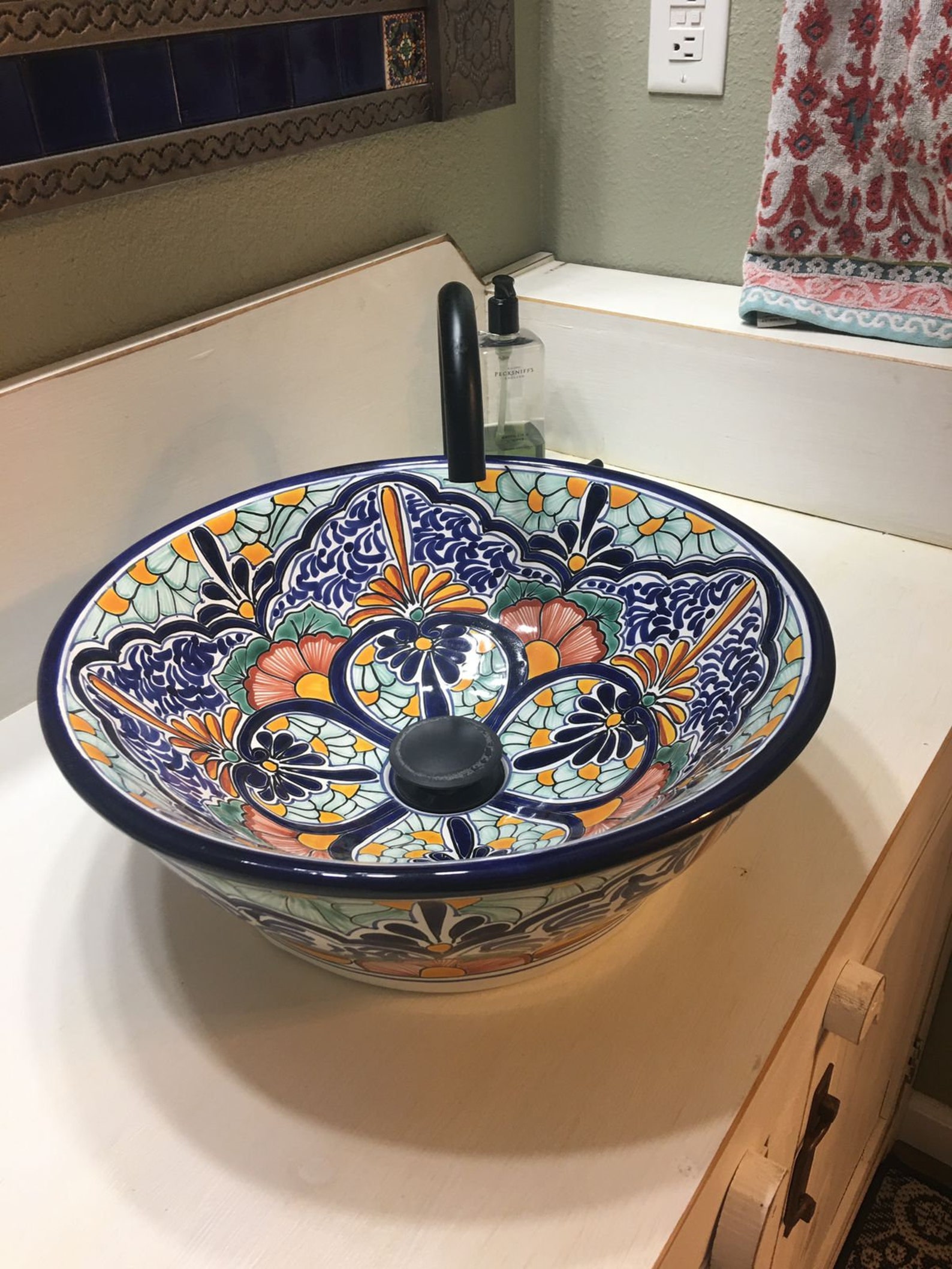 Mexican Talavera Vessel Sink Round VS13 Etsy