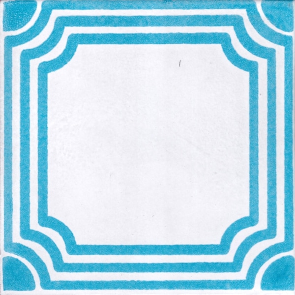 Price Per BOX  POOL TILES Mexican Talavera Ceramic Frost Proof Handcrafted Tiles - Alcala Azul Turqueza -