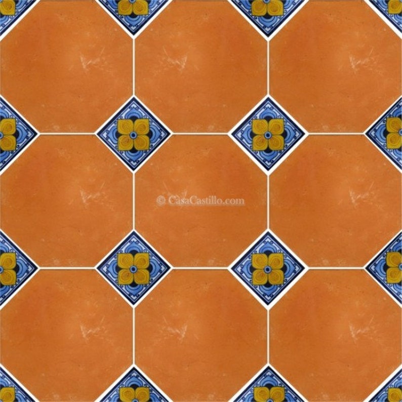 Mexican Saltillo Tiles Handcrafted - Octagonal 2 Unsealed - - Etsy