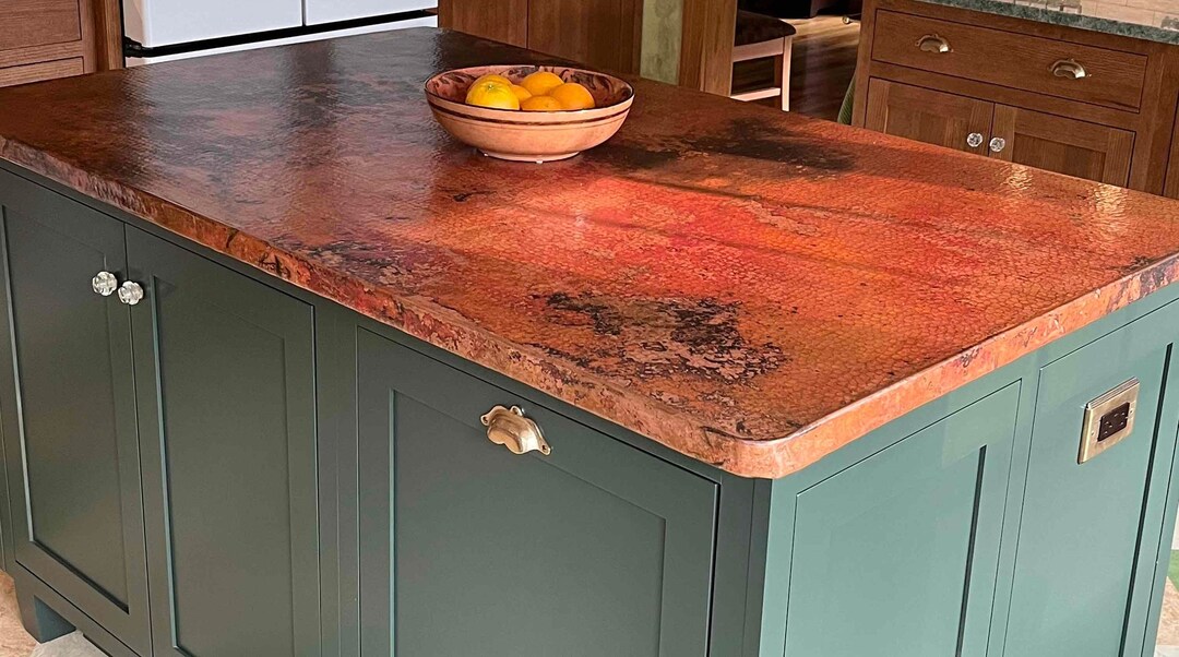 Copper Benchtop Hammered Copper Table Top - Rectangular - - Etsy