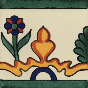 Mexican Talavera Ceramic Tiles Border Handcrafted - Rioleza - (you select the size)