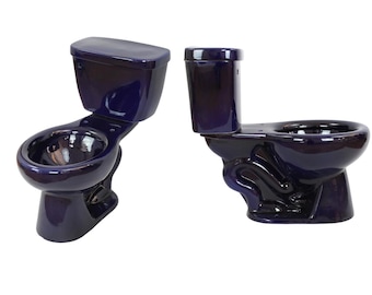 Mexican Talavera Ceramic Toilet Hand Painted  - Azul Cobalto -