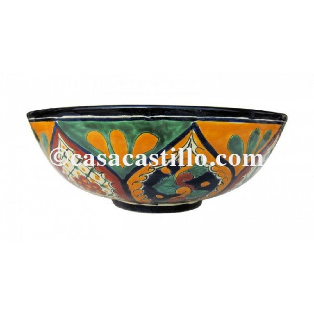 Mexican Talavera Vessel Sink Round Handcrafted LM34 Etsy