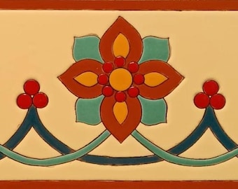 Ceramic High Relief Border  Tiles Handcrafted  - Granada -  (you select the size)