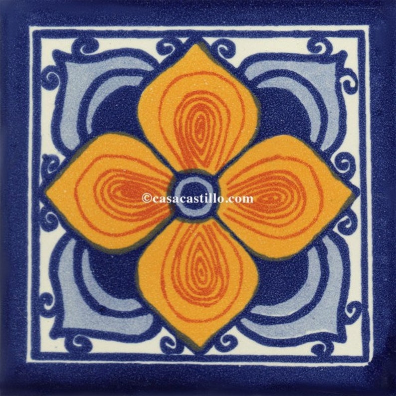 you select the size El Chico Mexican Talavera Ceramic Tiles Barroco Handcrafted