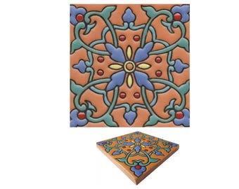 Price Per BOX Ceramic High Relief Malibu Tiles Handcrafted - CS168 -  (you select the size)