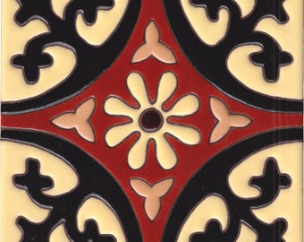 Azulejos cerámicos de alto relieve Malibu, hechos a mano - La Quinta Black - (usted elige el tamaño)