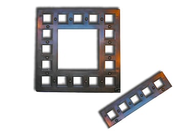Mexican Tin Mirror with Rustic Finish Handcrafted - Castillo -