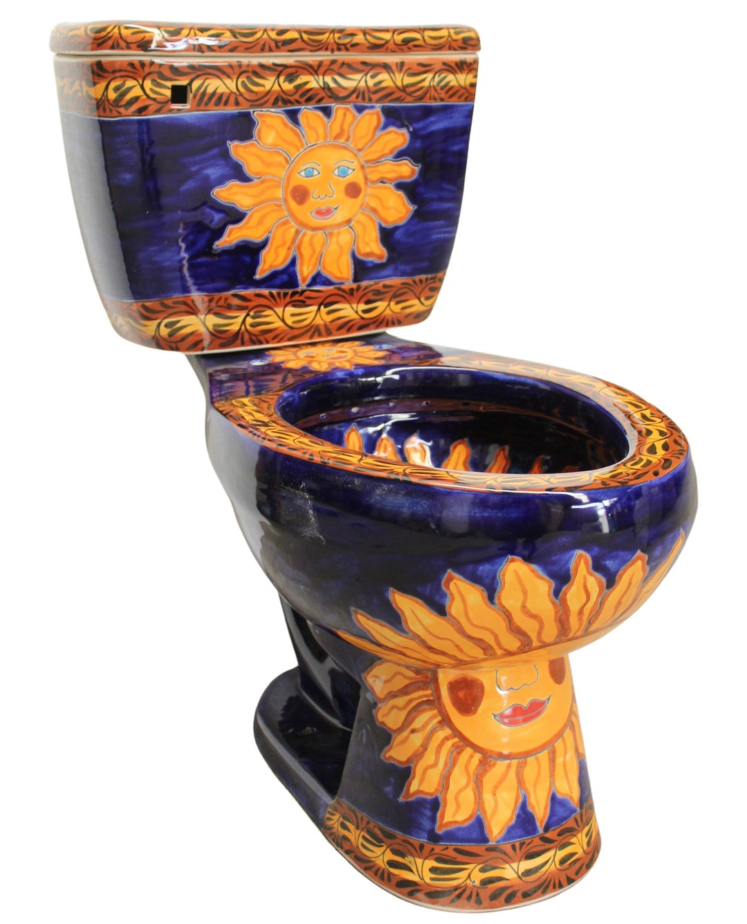 Mexican Toilet ELONGATED Comfort Height Hand Painted Sol Alegre - Etsy