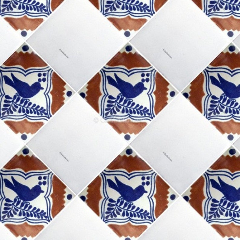 you select the size Mexican Talavera Ceramic Tiles Talavera Handcrafted Dove2