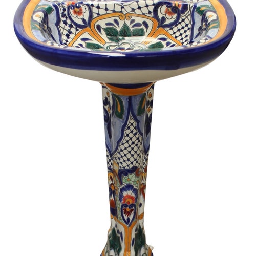 Mexican Talavera Pedestal Sink Handcrafted Ceramic Etsy Canada
