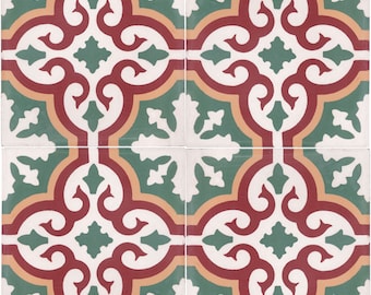 Mexican Mission Cement Tile Handcrafted - Plabennec - 8x8&quot; - SALE