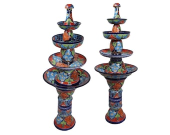 Mexikanischer Talavera-Brunnen Handgefertigt - San Diego - INKLUSIVE WASSERPUMPE