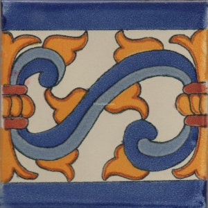 POOL TILES Mexican Talavera Ceramic Border Frost Proof  Handcrafted Tiles - Jarol -  (you select the size)