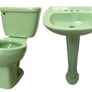 Inodoro de cerámica de Talavera mexicana pintado a mano - Verde Capri -
