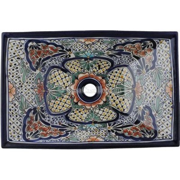 Mexican Talavera  Vessel Rectangular Handcrafted ceramic sink - VSR08 -
