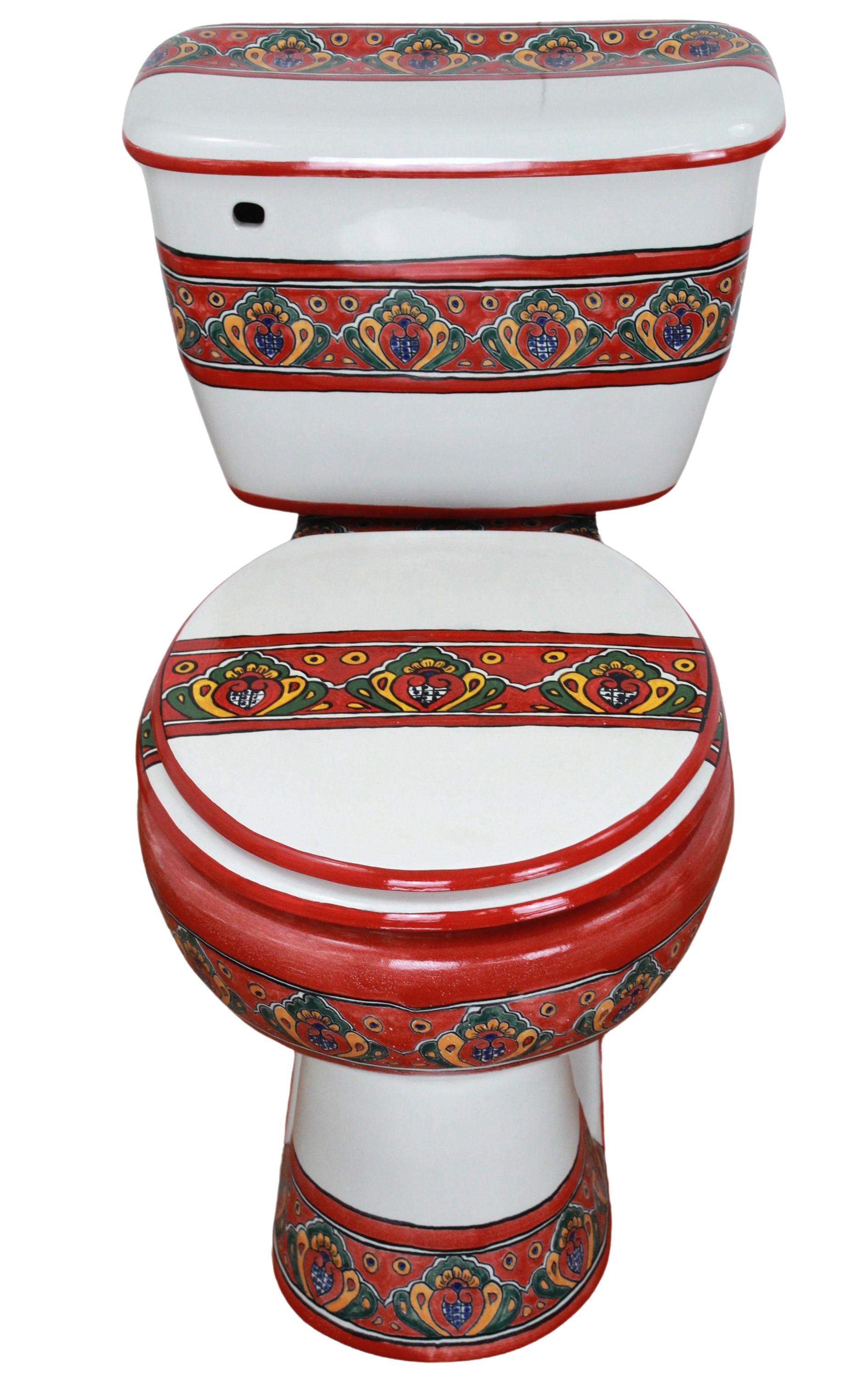 メキシコのタラベラ陶器トイレ手描き - フランハ - - Etsy 日本
