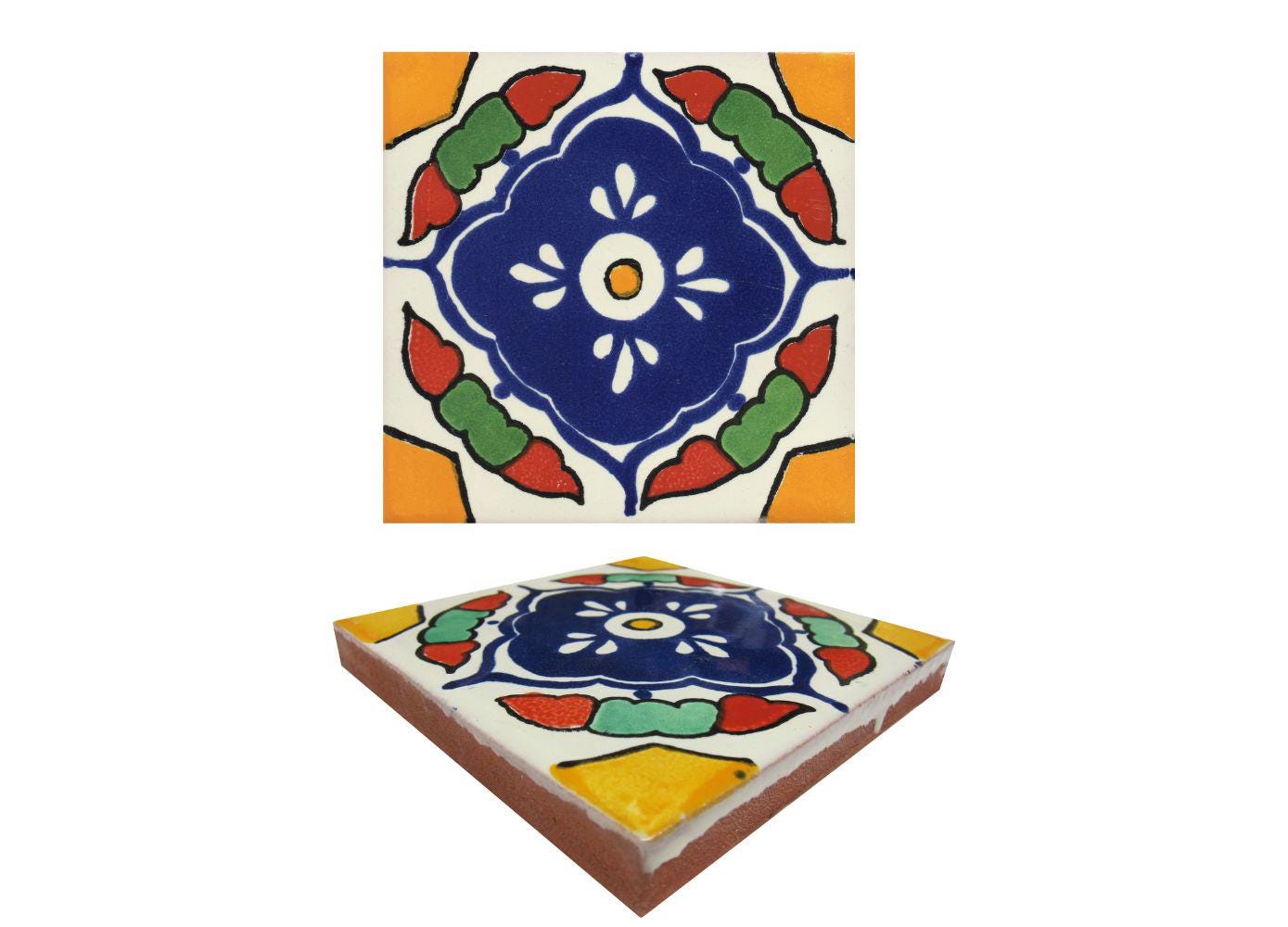 POOL TILES Mexican Talavera Ceramic Frost Proof Handcrafted Tiles - Guadalajara -  (you select the size)