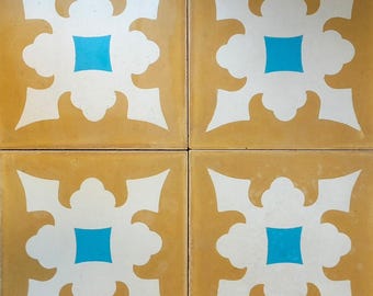 Mexican Mission Cement Tile Handcrafted 10 sqf -Matera - 8x8"