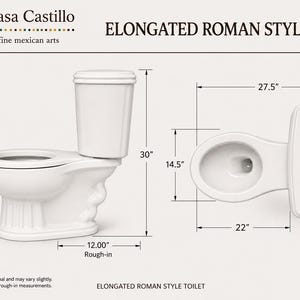Mexican Roman Style ELONGATED TOILET - Alas de Angel - image 3