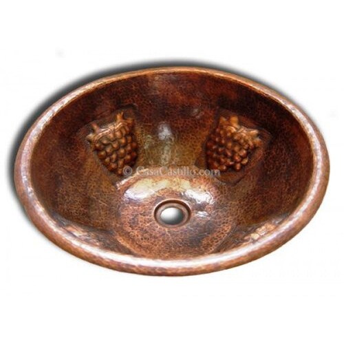 Mexican Copper Sink Round Handcrafted Antique Vines Etsy