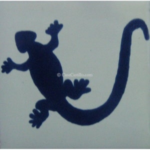 POOL TILES Mexican Talavera Ceramic Frost Proof Handcrafted Tiles - Lizard4 -  (you select the size)