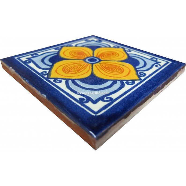 you select the size El Chico Mexican Talavera Ceramic Tiles Barroco Handcrafted