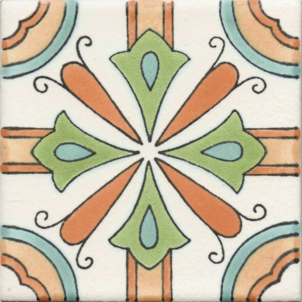 POOL TILES Mexican Talavera Ceramic Frost Proof Handcrafted Tiles Matte - Leyva -  (you select the size)