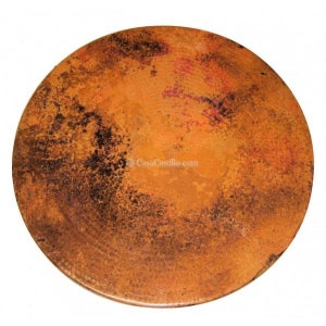 Hammered Copper Table Top " Round " Select Your Size