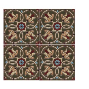 Ceramic High Relief Malibu Tiles Handcrafted - Cambria Olivo -  (you select the size)