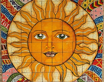 Mexican Talavera  Frost Proof Mural - Sol Alegre -