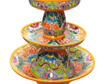 Fuente de Talavera Mexicana Artesanal - Gloria Amarillo - INCLUYE BOMBA DE AGUA
